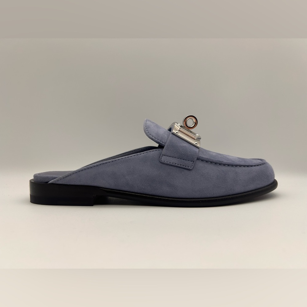 Hermès Iota Mule New In Box Blue Ciel Size 37 - Picture 2 of 16